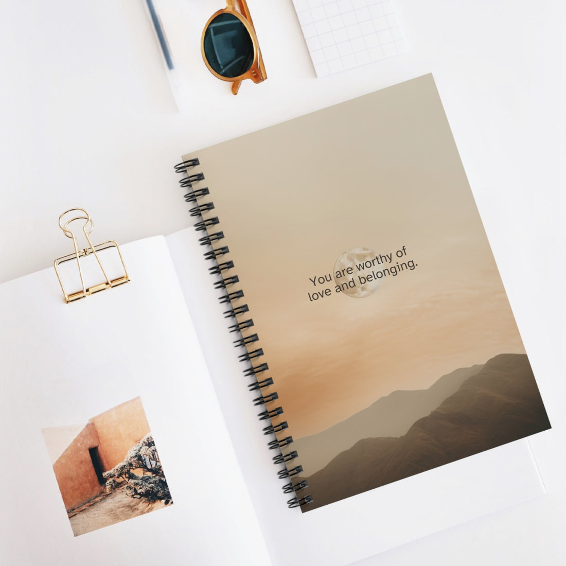 Inspirational Spiral Notebook - "You Are Worthy of Love and Belonging"