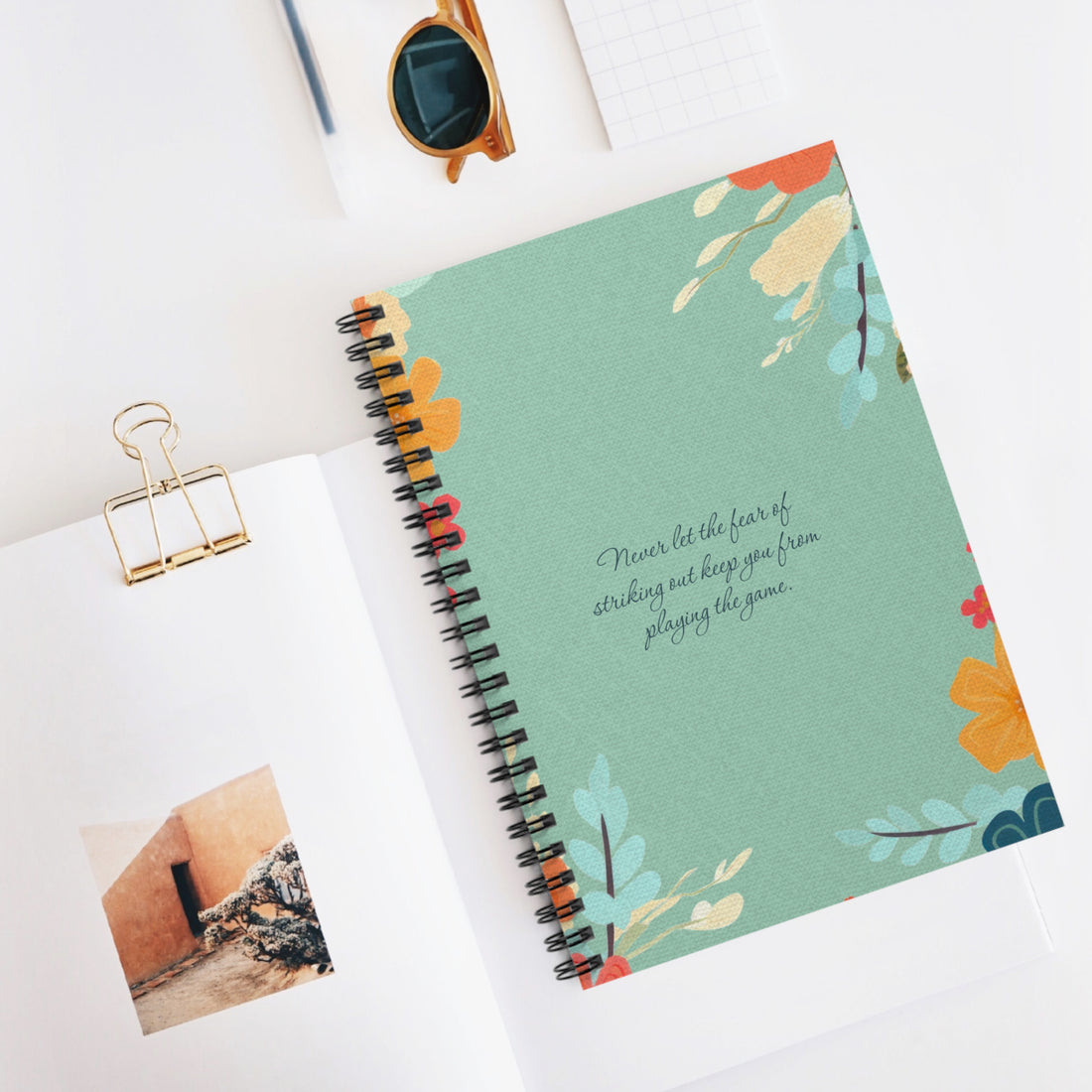 Inspirational Floral Spiral Notebook