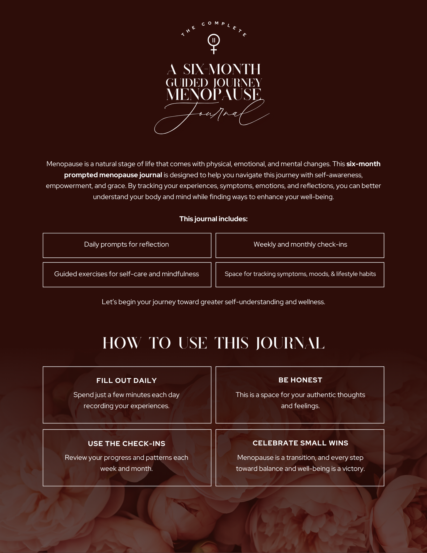 6 Month Menopause Journal