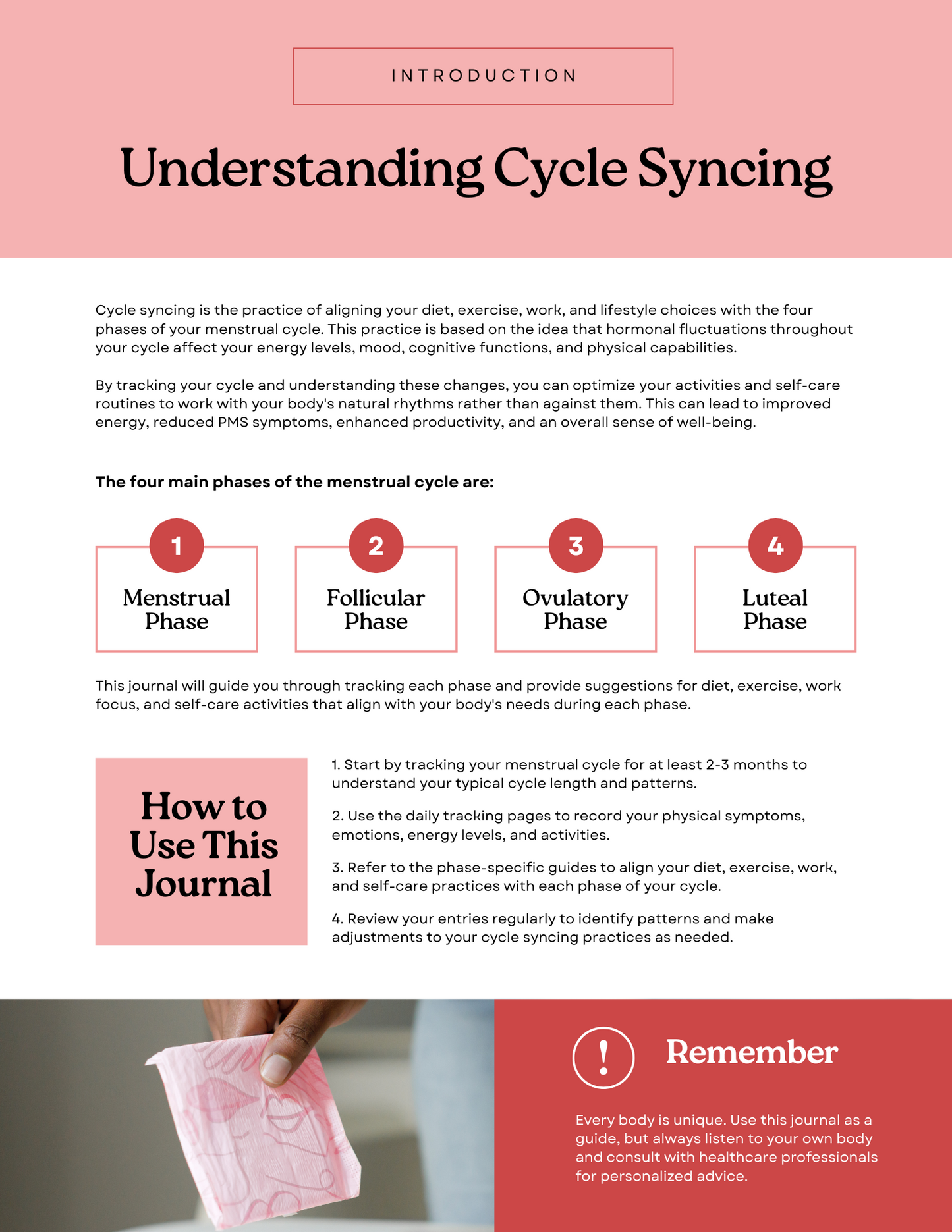 Cycle Syncing Journal