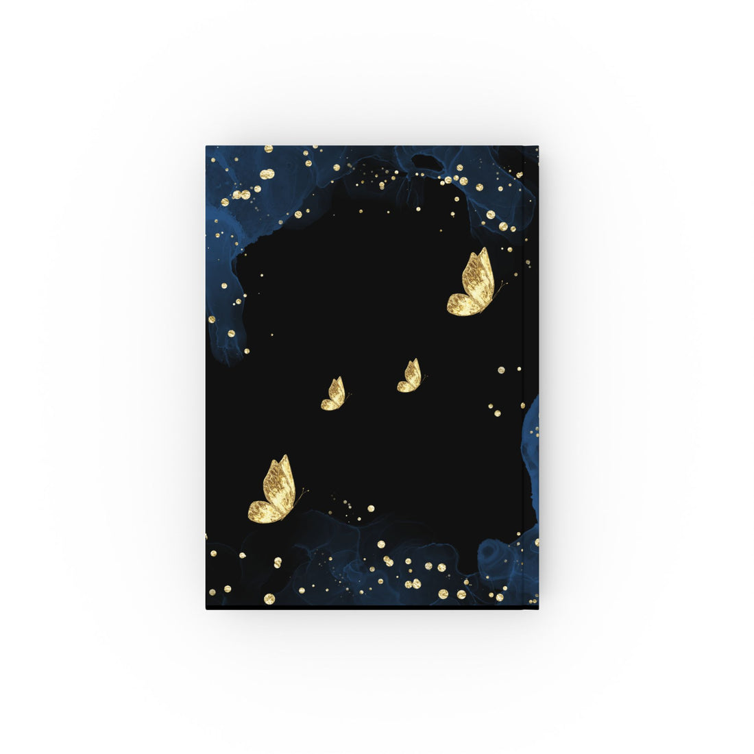 Elegant Butterfly-Design Hard Backed Journal - Gold Accents on Black