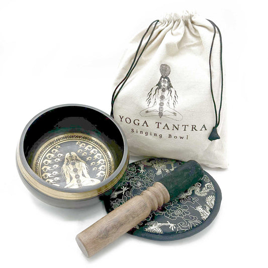 Yogi Hand Beaten & Engraved Meditation Singing Bowl Gift Set