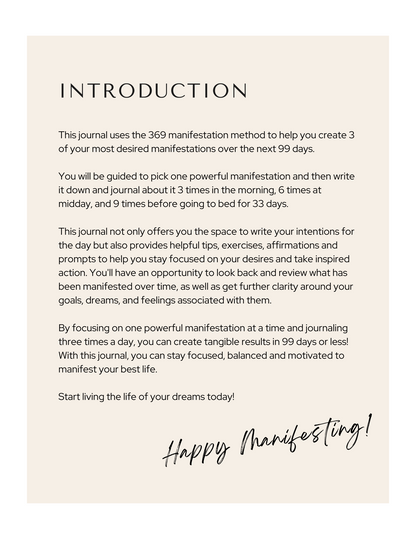 99 Days of Manifesting Journal