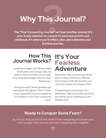 Fear Conquering Journal